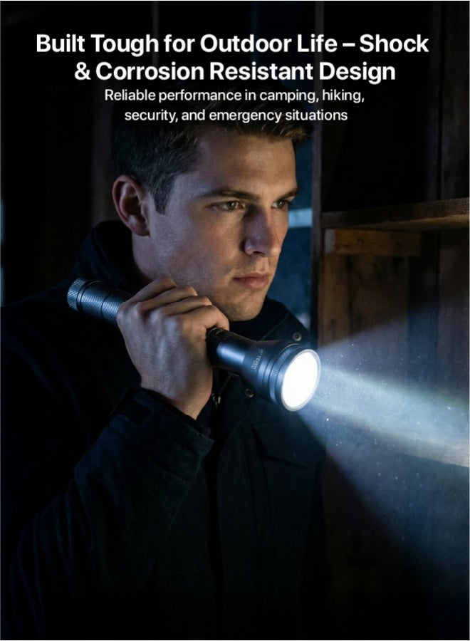 Team Rechargeable LED Flashlight – 1500m Long‑Range Cree XPG LED Torch | 520 Lumens | 2500mAh Li‑ion Battery | Shock & Corrosion Resistant | Outdoor Camping, Security, Emergency Use - Image 4